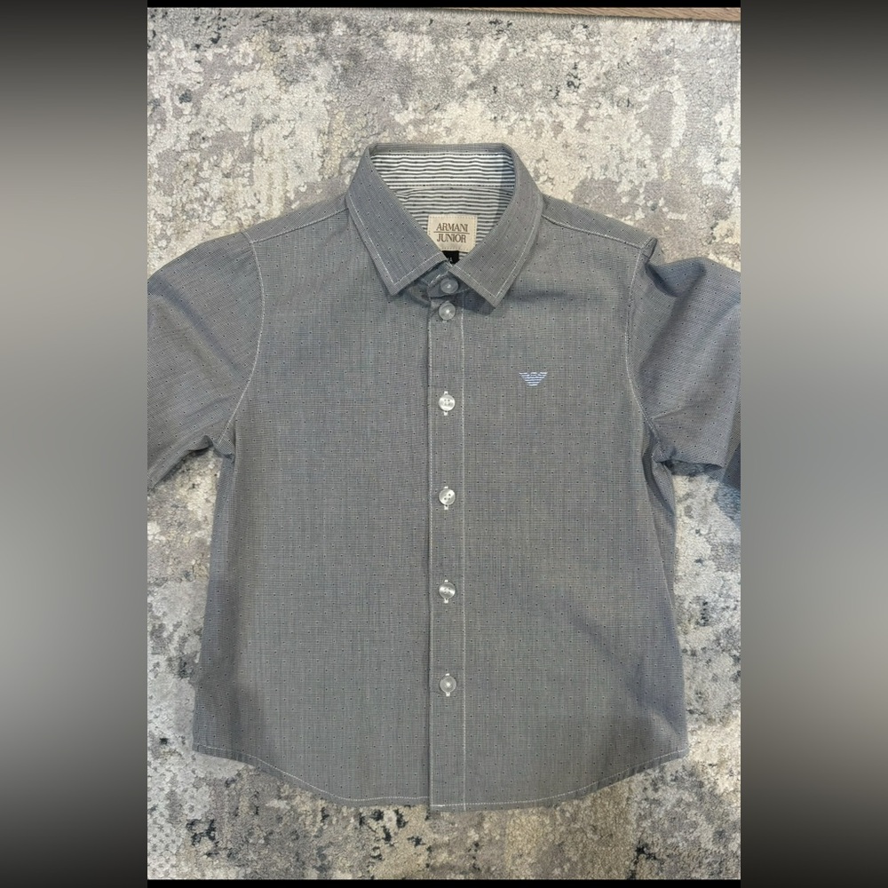 Kids Armani Junior Charcoal Dress Shirt